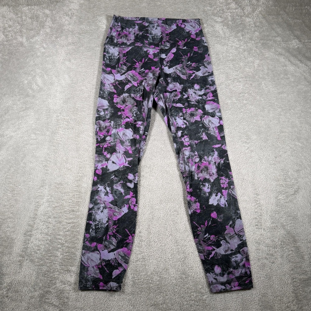 Lululemon Align Pant II Womens 6 Purple Floral Multi Shift High Rise Leggings